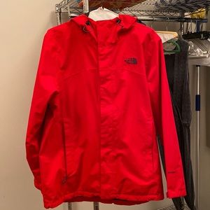 North Face Cherry Red Hyvent shell.